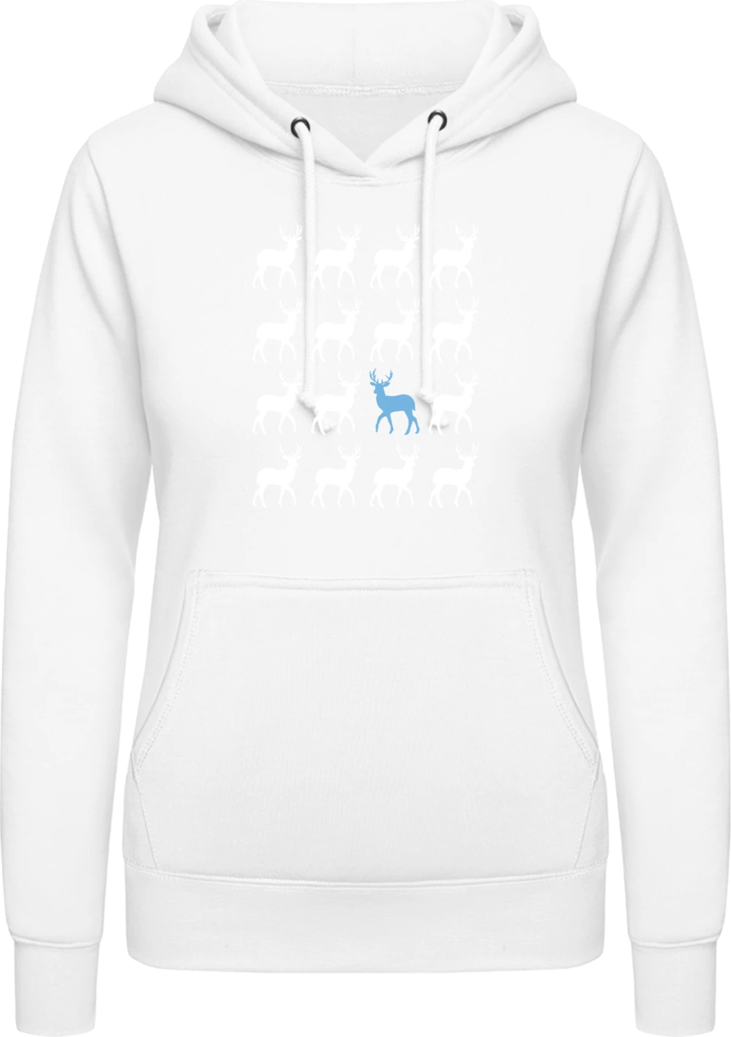 Different Moose - Arctic white AWDis ladies hoodie - Front