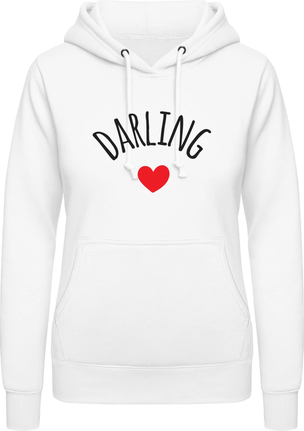 Darling - Arctic white AWDis ladies hoodie - Front