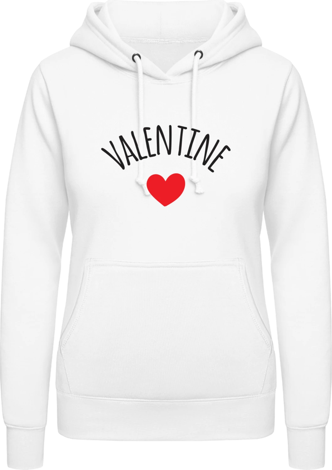 Valentine - Arctic white AWDis ladies hoodie - Front