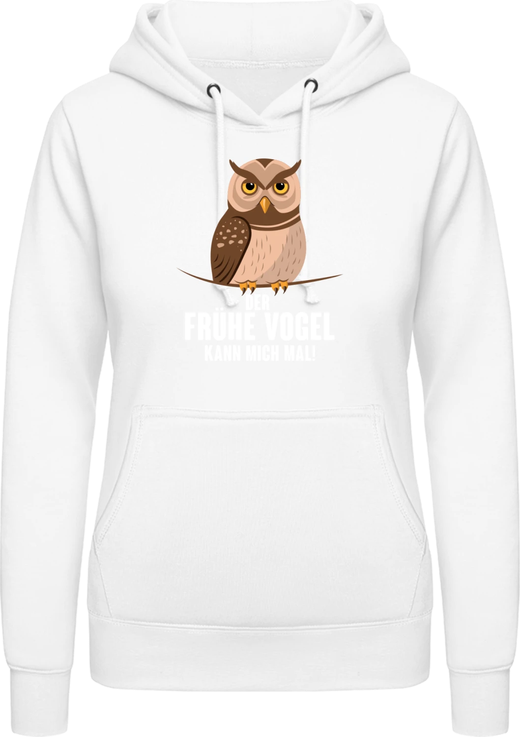 Der frühe Vogel kann mich mal Eule! - Arctic white AWDis ladies hoodie - Front