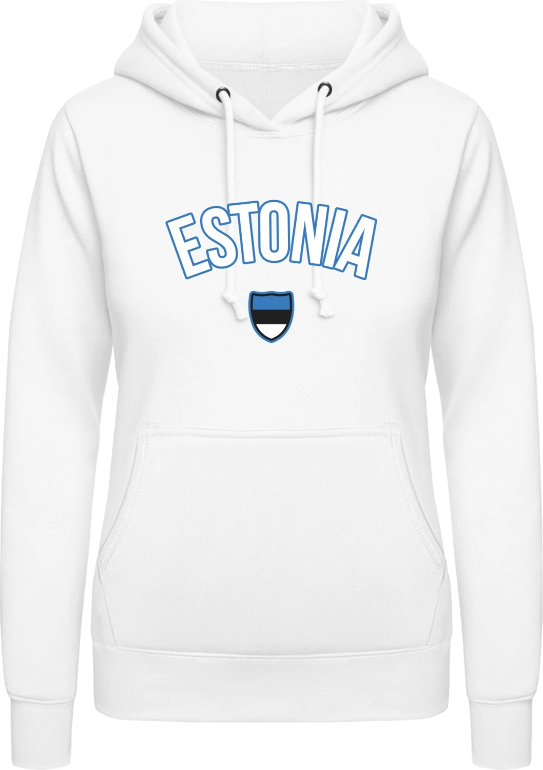 ESTONIA Fan - Arctic white AWDis ladies hoodie - Front