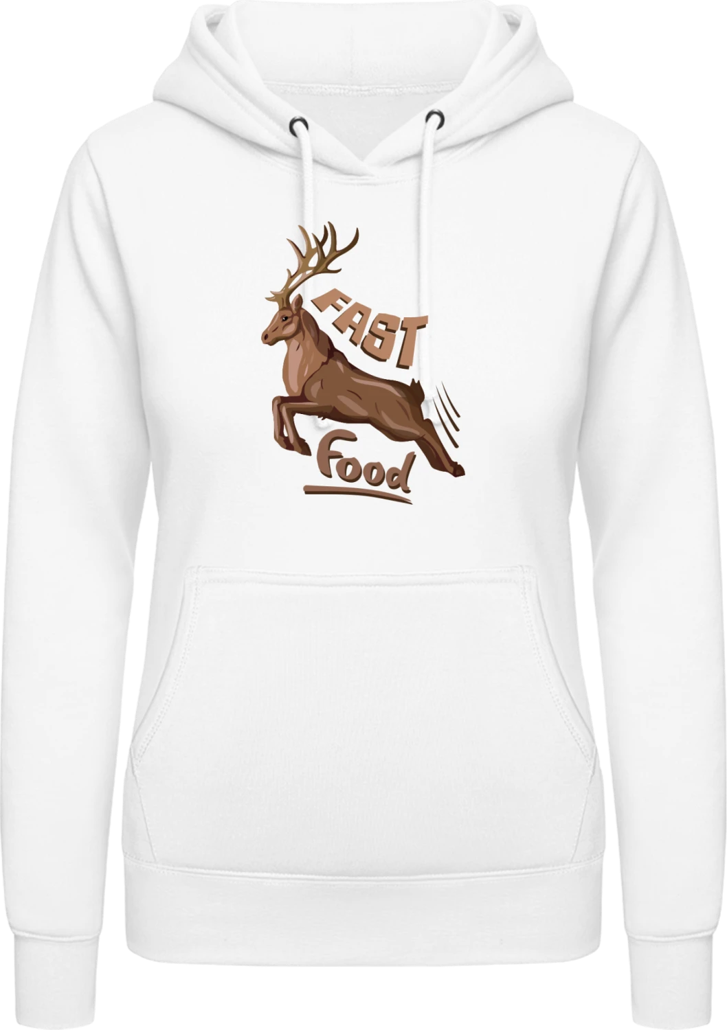 Deer Fast Food - Arctic white AWDis ladies hoodie - Front