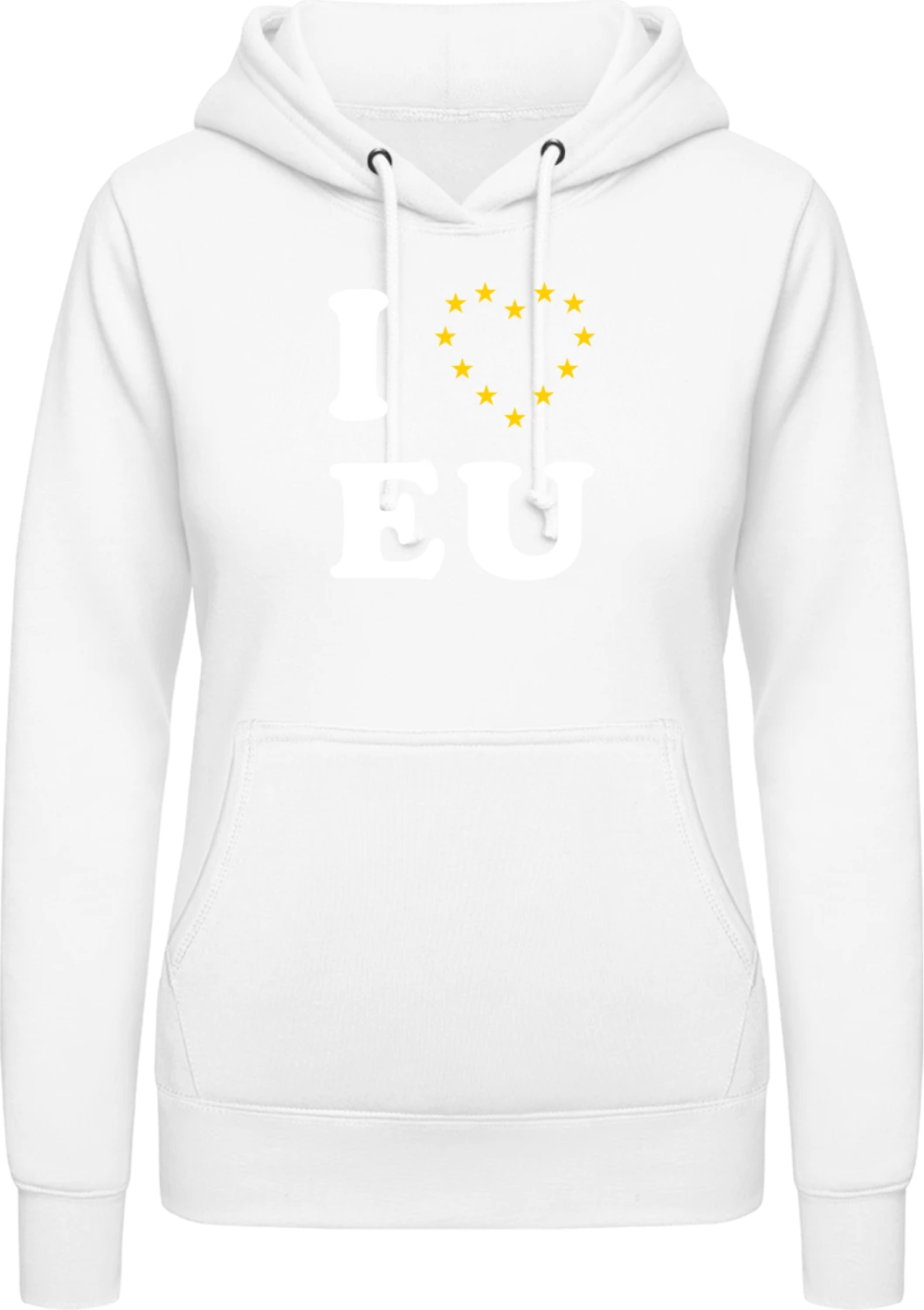 I Love Europa - Arctic white AWDis ladies hoodie - Front