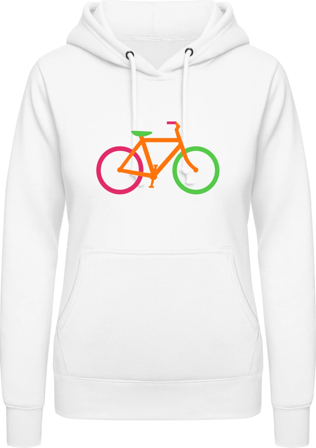 Colored Bike Hipster - Arctic white AWDis ladies hoodie - Front