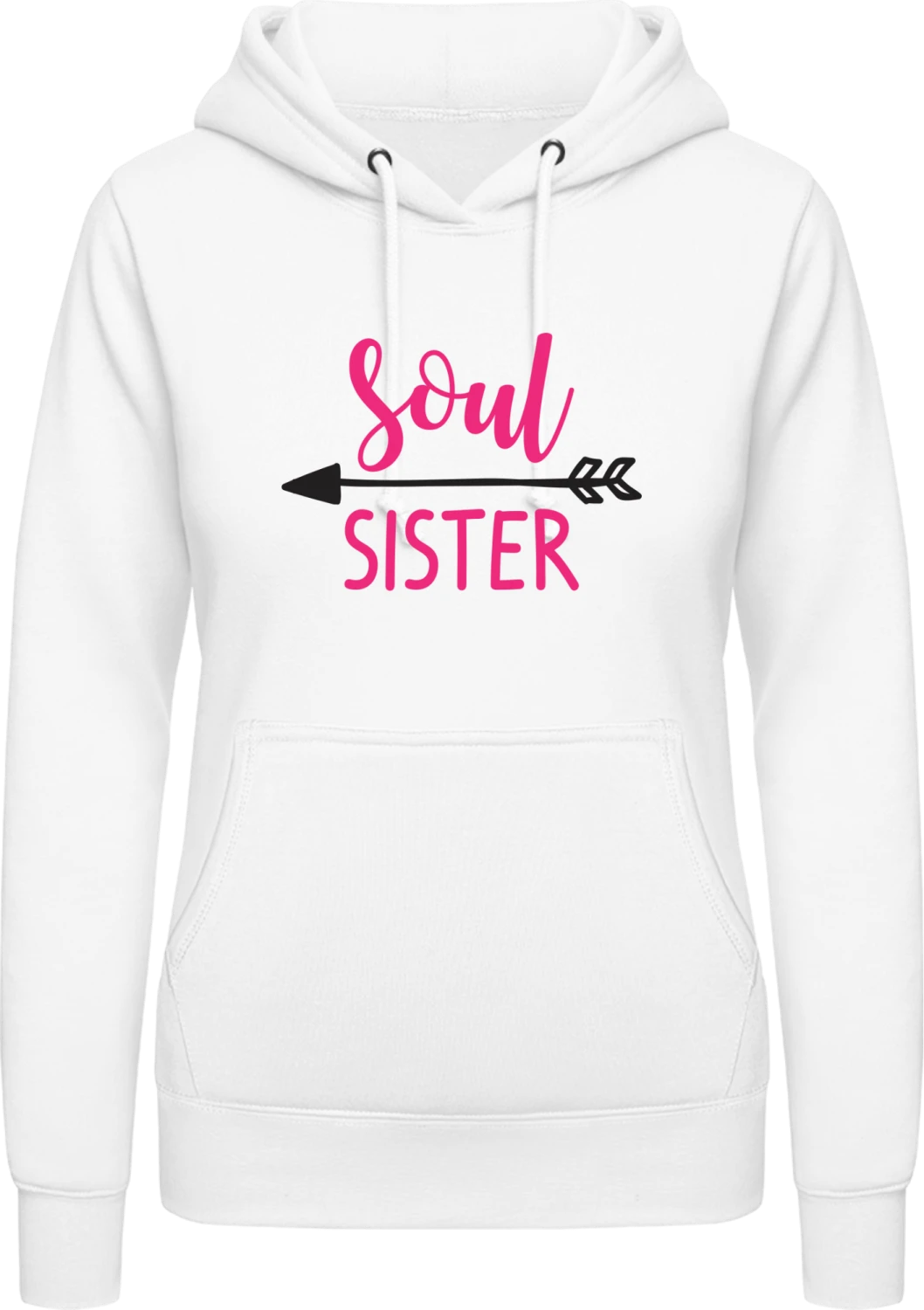 Soul Sister Right - Arctic white AWDis ladies hoodie - Front