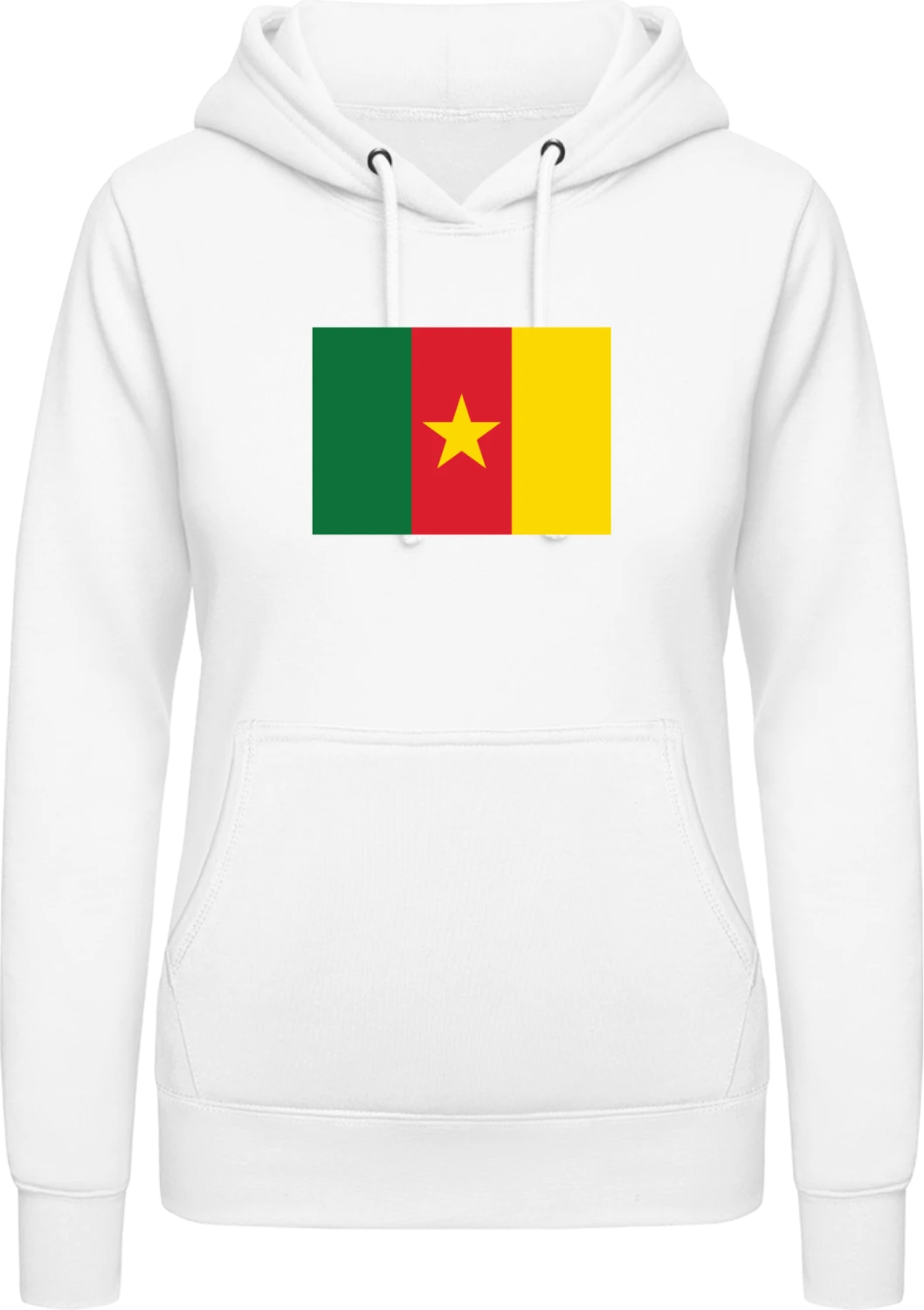 Cameroon Flag - Arctic white AWDis ladies hoodie - Front