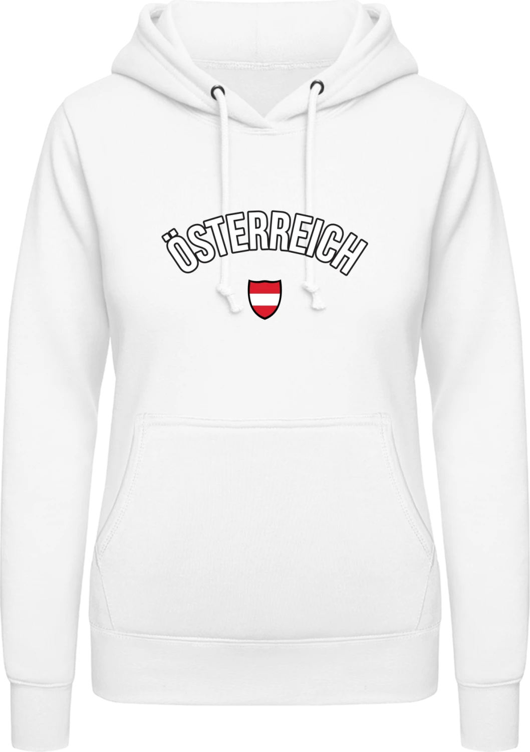 ÖSTERREICH Flag Fan - Arctic white AWDis ladies hoodie - Front