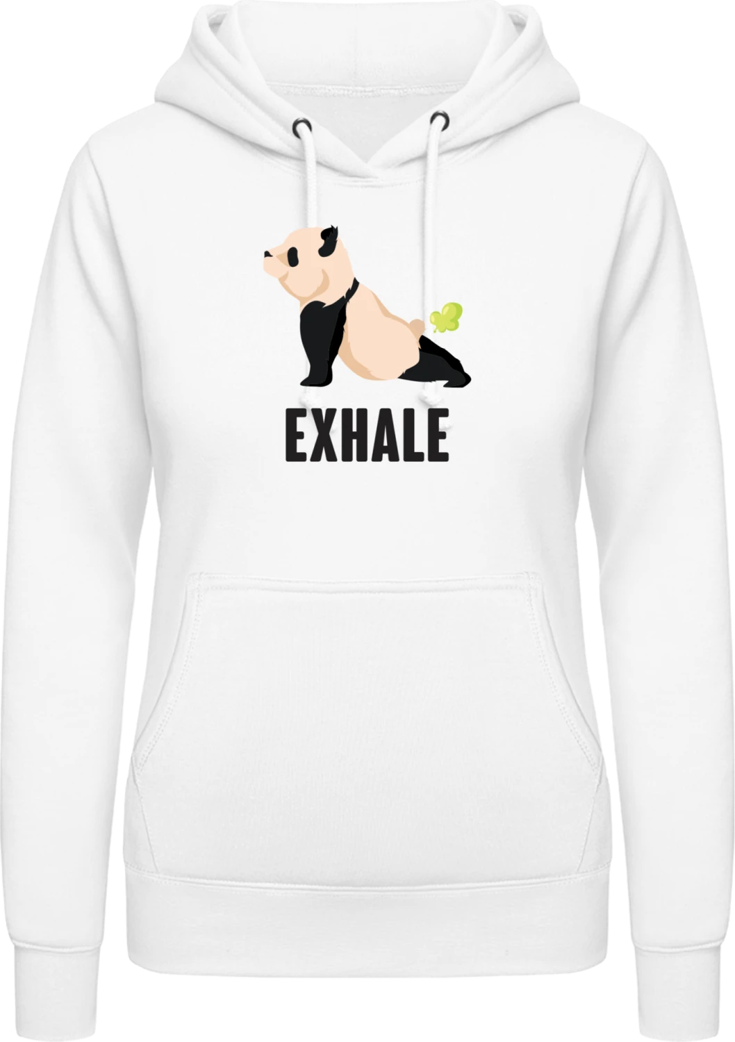 Panda Exhale Yoga - Arctic white AWDis ladies hoodie - Front