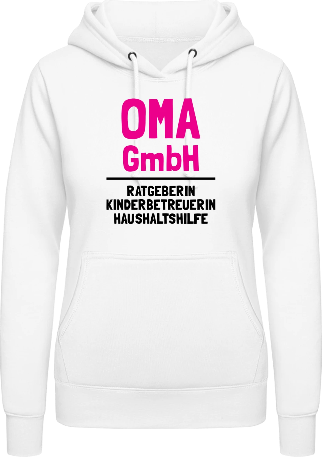 Oma GmbH - Ratgeberin Kinderbetreuerin Haushaltshilfe - Arctic white AWDis ladies hoodie - Front