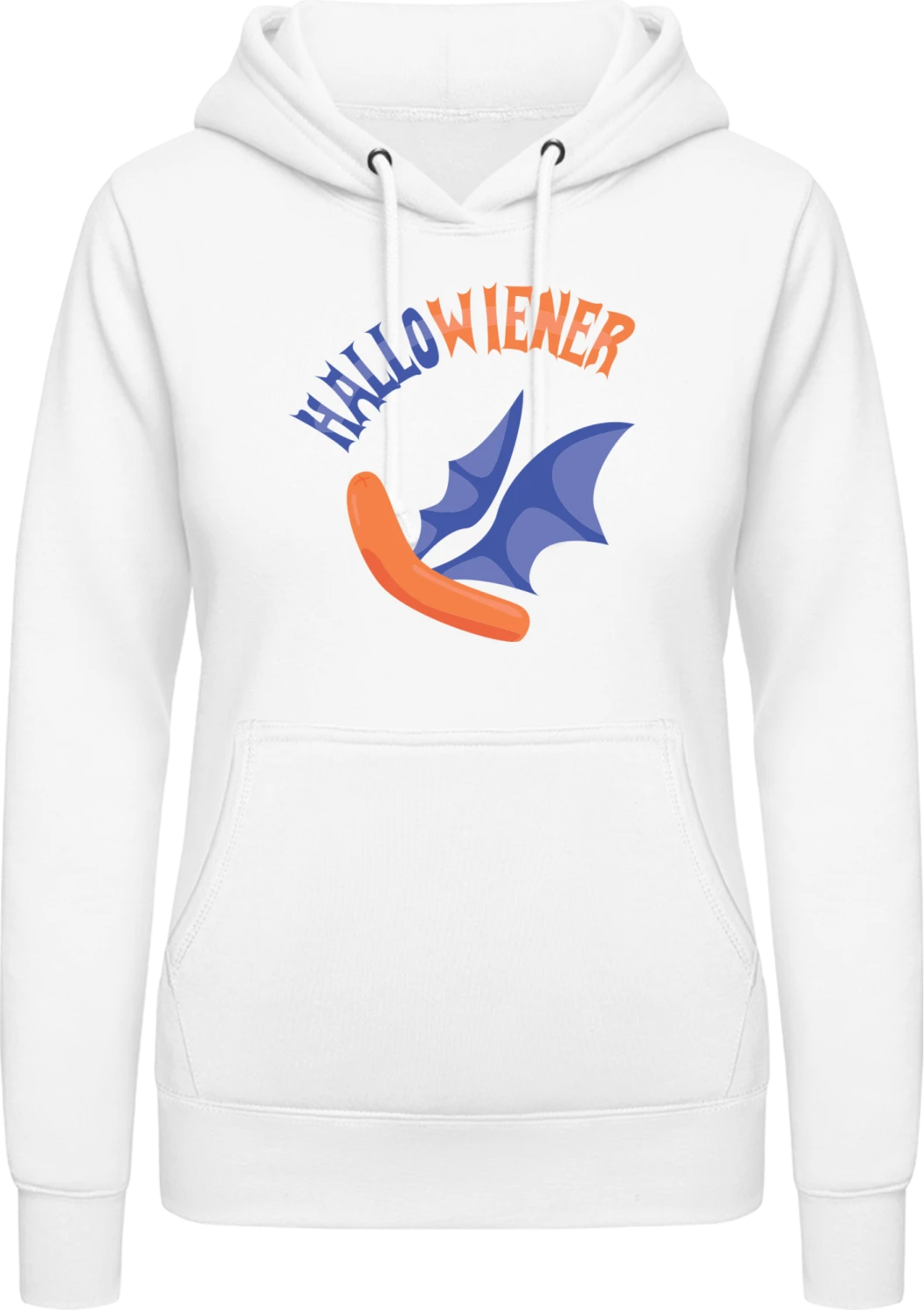 Hallowiener Bat - Arctic white AWDis ladies hoodie - Front