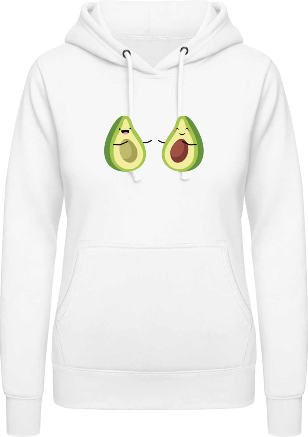 Avocado Love - Arctic white AWDis ladies hoodie - Front