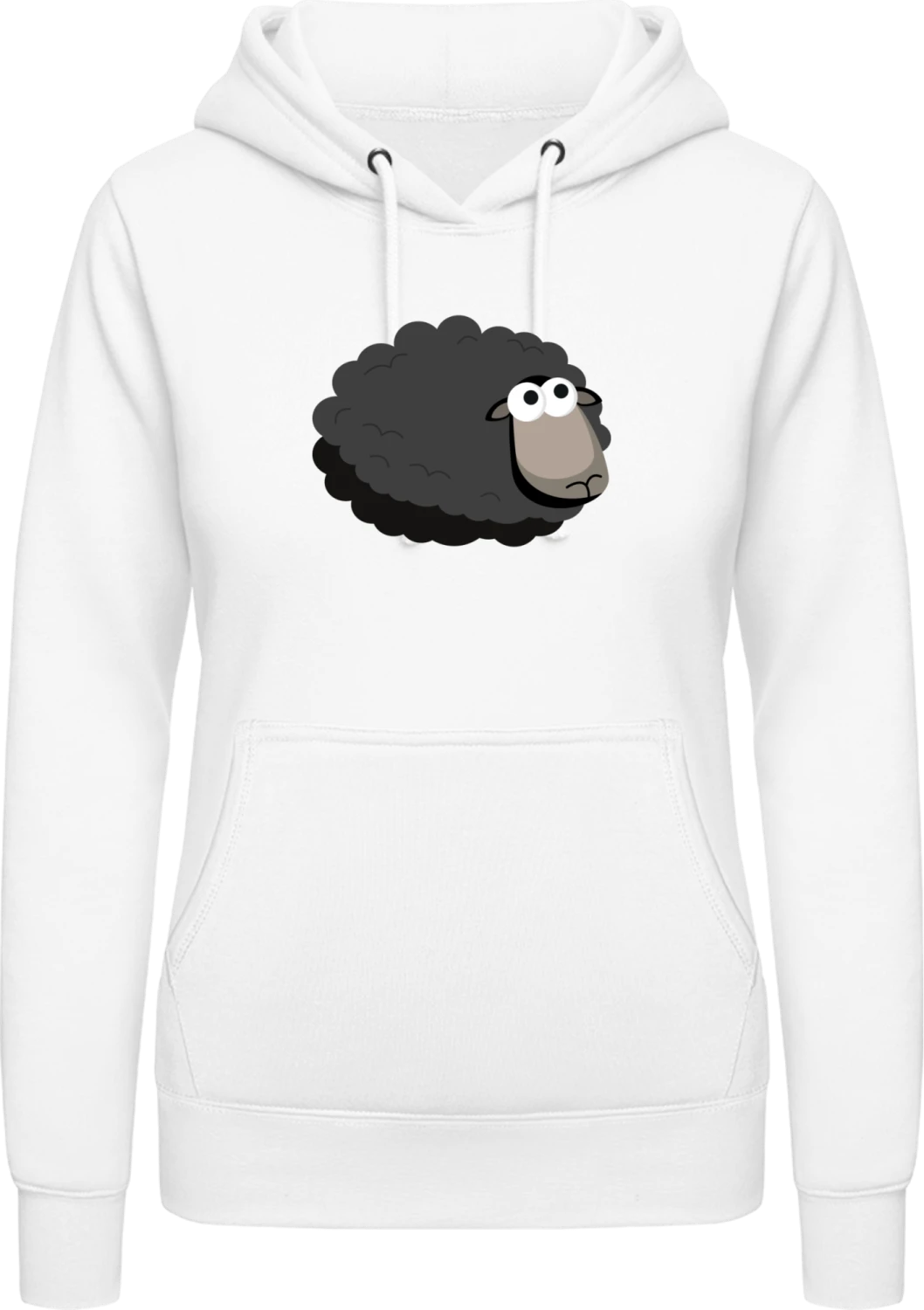 Black Sheep Cute - Arctic white AWDis ladies hoodie - Front