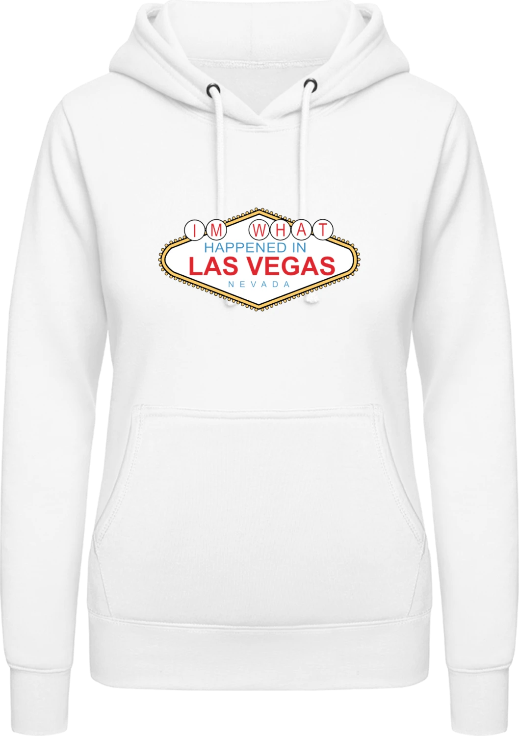 I'm what happened in Las Vegas - Arctic white AWDis ladies hoodie - Front