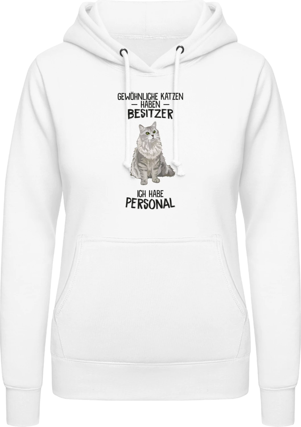 Gewöhnliche Katzen haben Besitzer - Arctic white AWDis ladies hoodie - Front