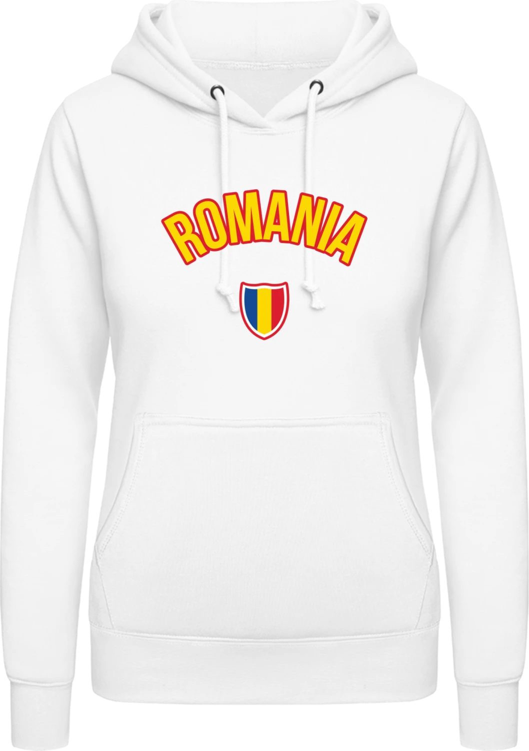 ROMANIA Fotbal Fan - Arctic white AWDis ladies hoodie - Front