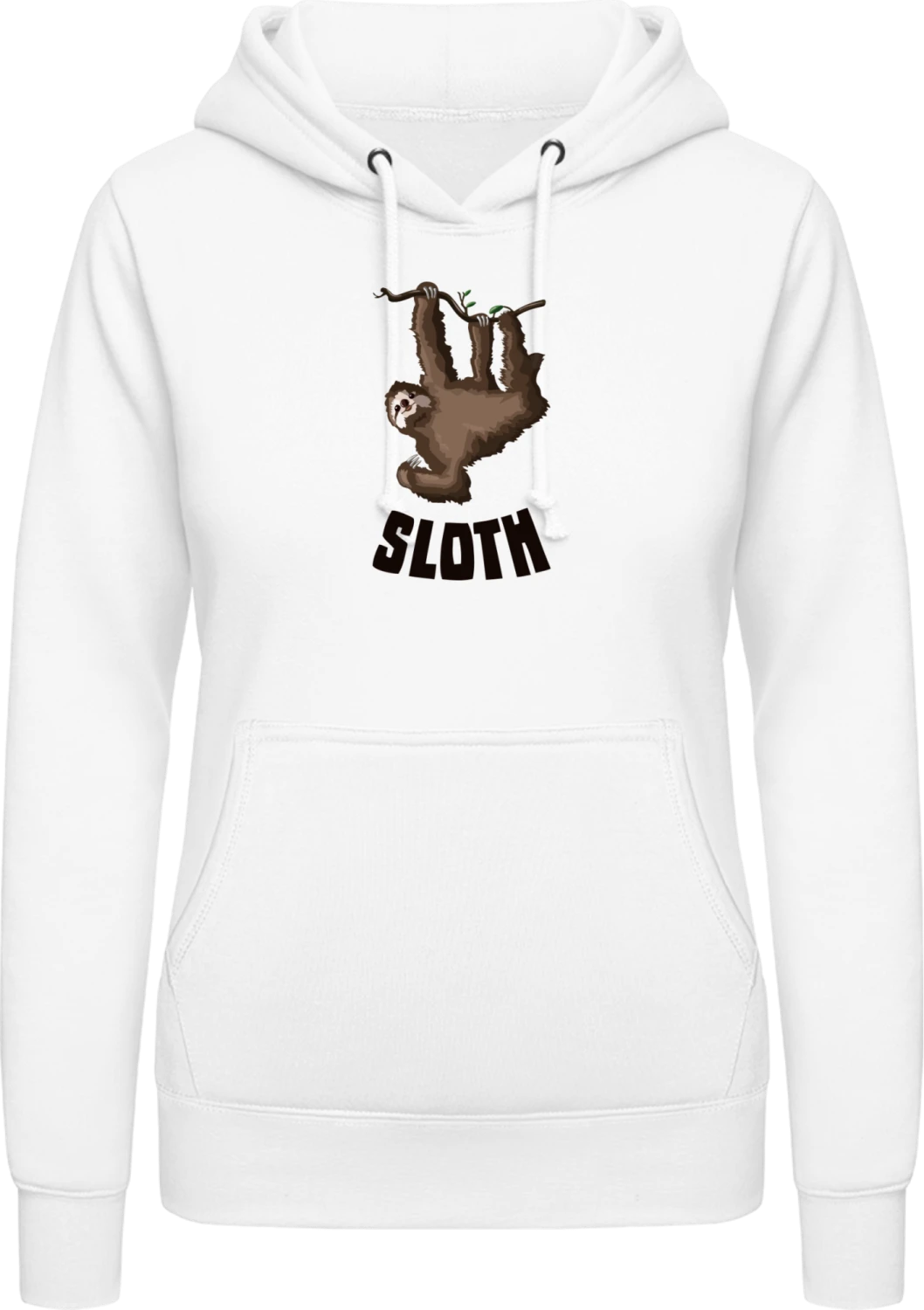 Sloth - Arctic white AWDis ladies hoodie - Front