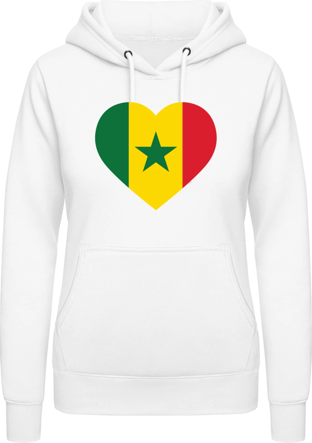 Senegalian Heart Flag - Arctic white AWDis ladies hoodie - Front