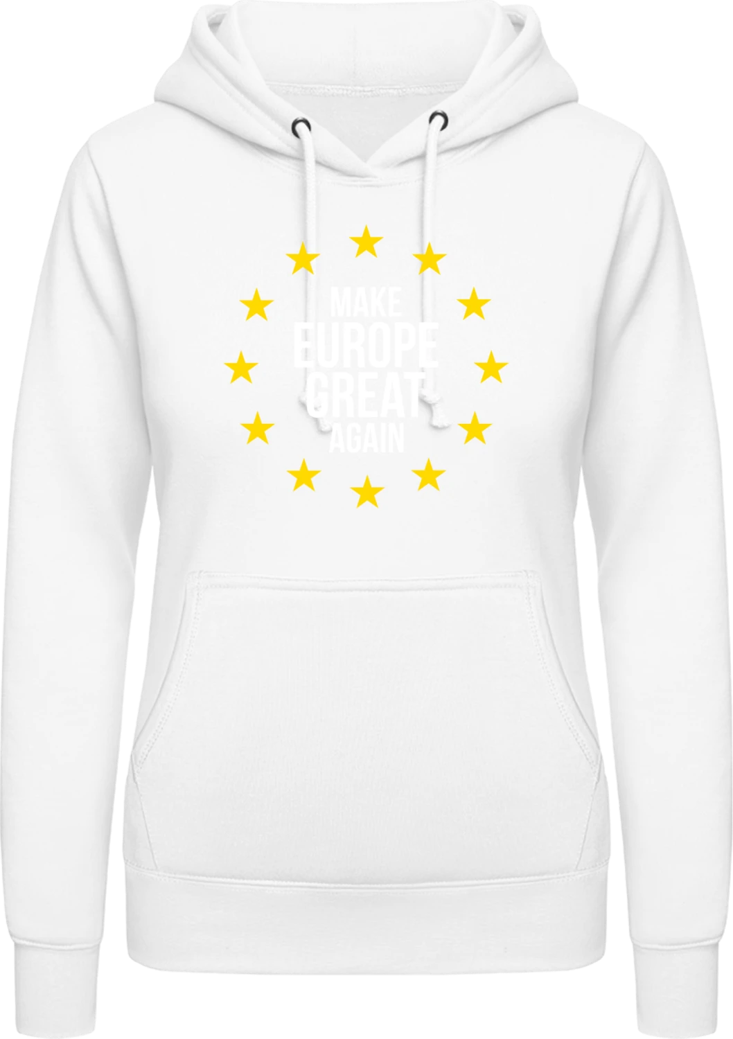 Make Europe Great Again EU - Arctic white AWDis ladies hoodie - Front