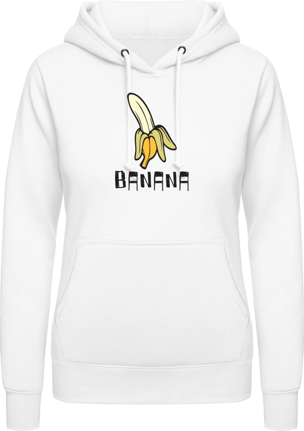 Banana - Arctic white AWDis ladies hoodie - Front