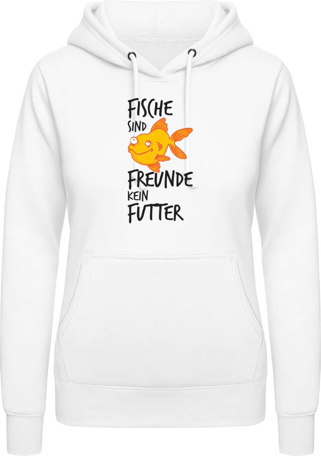 Fische sind Freunde kein Futter - Arctic white AWDis ladies hoodie - Front