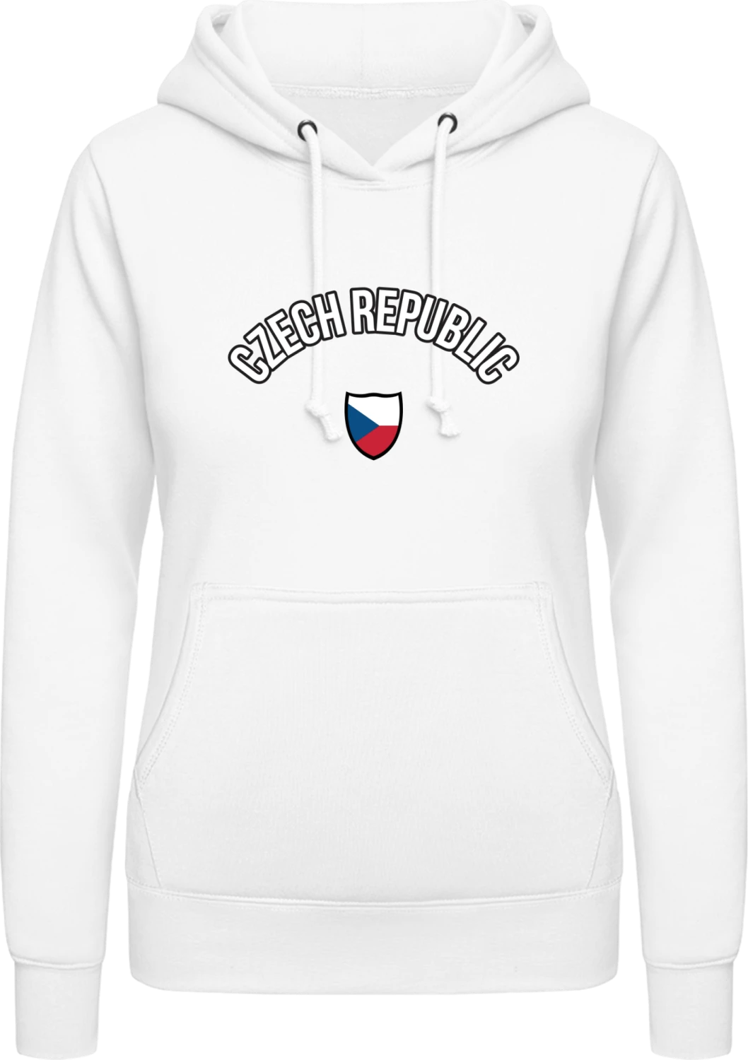 Czech Republic Fan - Arctic white AWDis ladies hoodie - Front