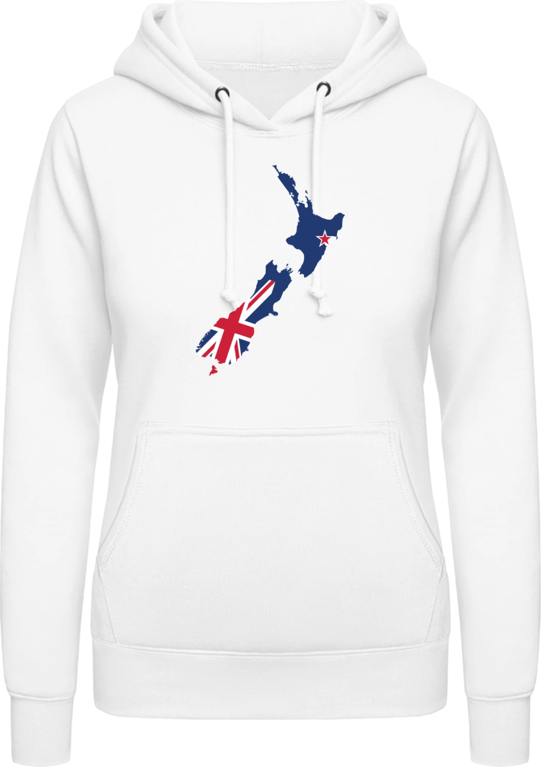 New Zealand Flag - Arctic white AWDis ladies hoodie - Front