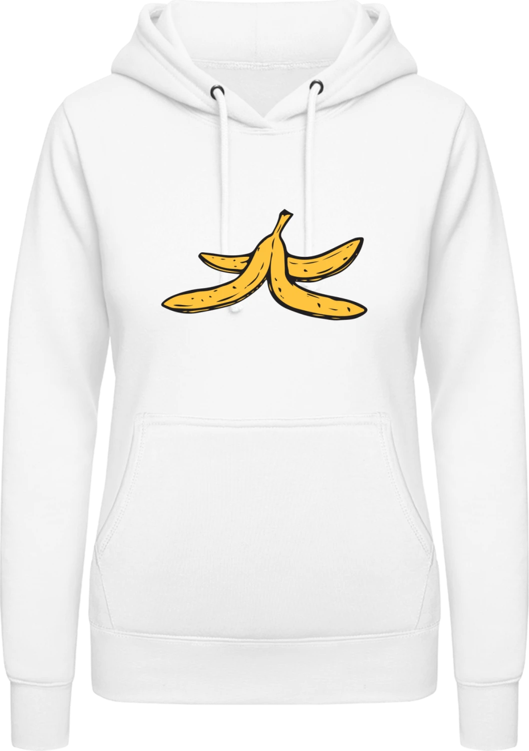 Banana Peel - Arctic white AWDis ladies hoodie - Front