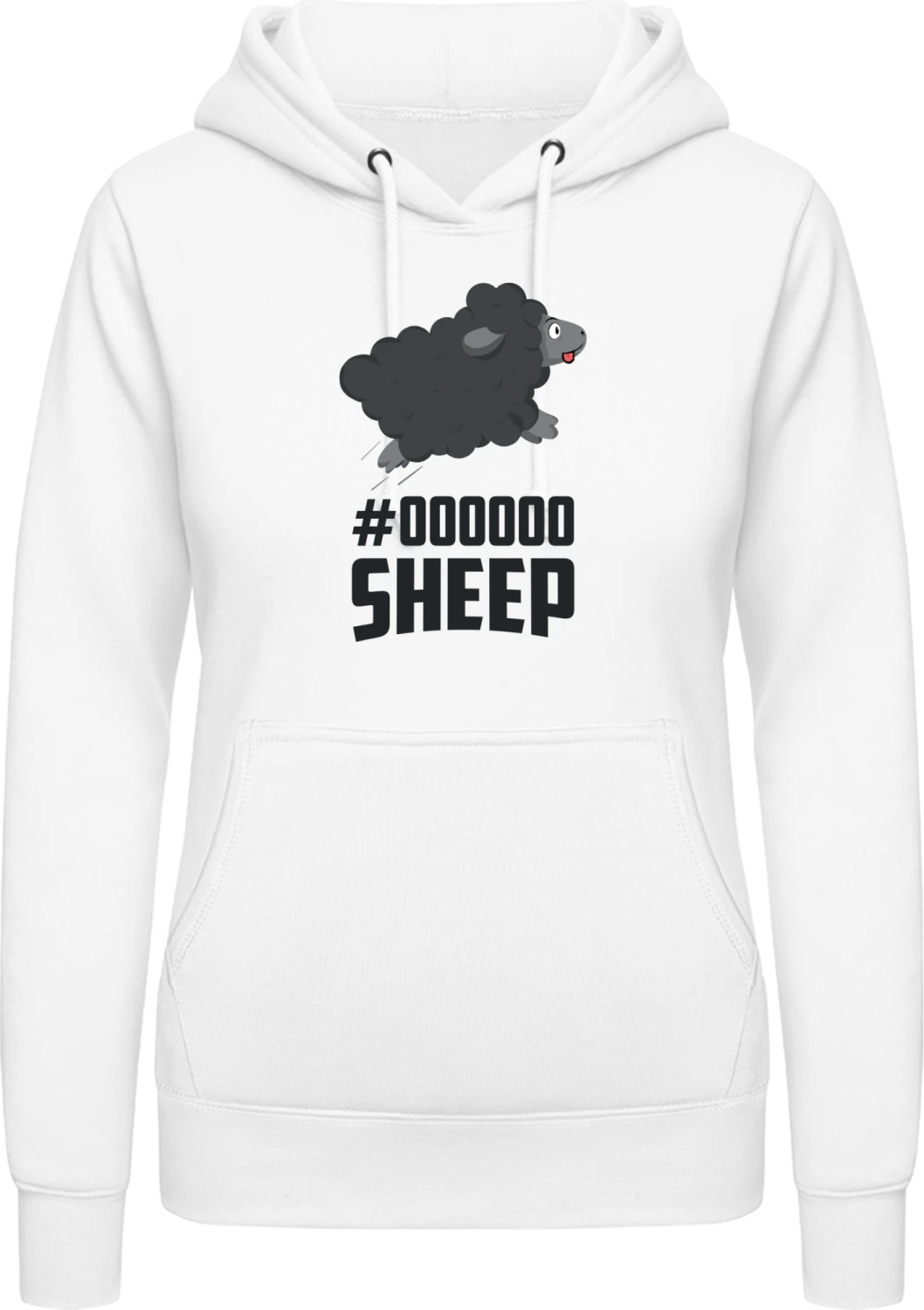 Black Sheep Geek - Arctic white AWDis ladies hoodie - Front