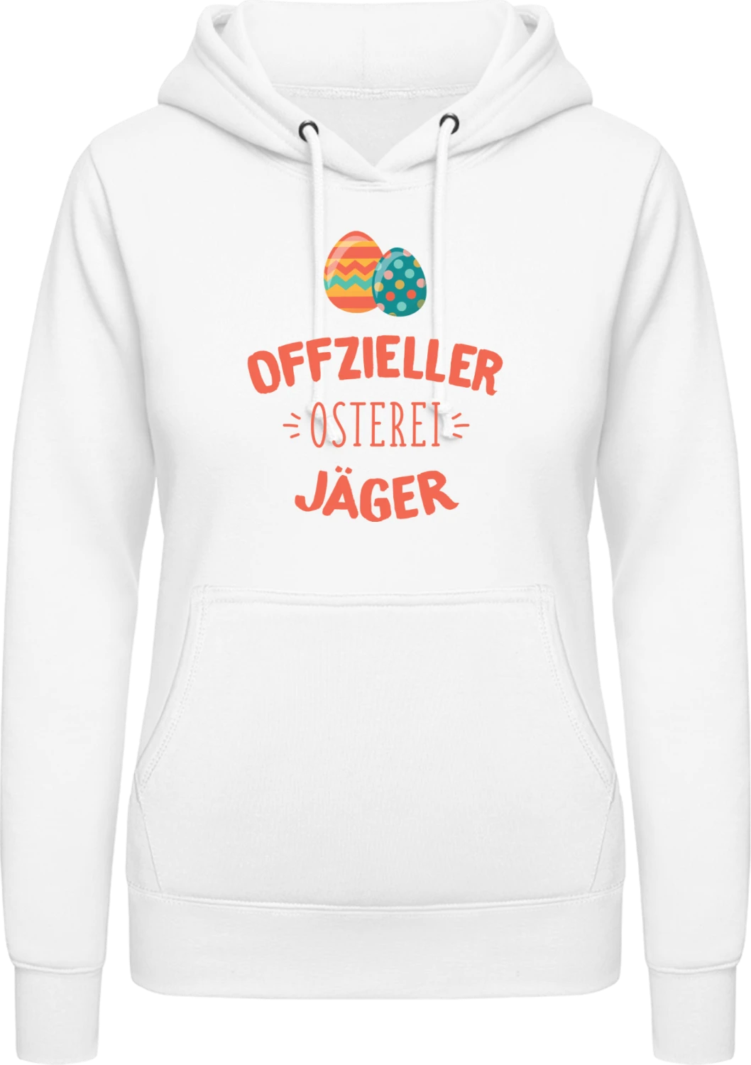 Offizieller Osterei Jäger - Arctic white AWDis ladies hoodie - Front