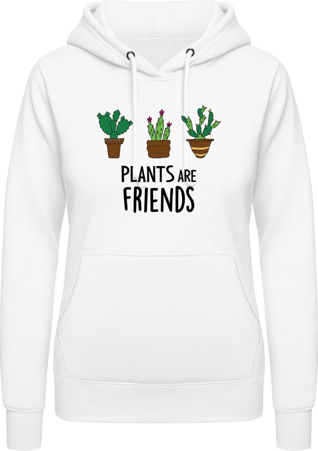 Plants Are Friends - Arctic white AWDis ladies hoodie - Front