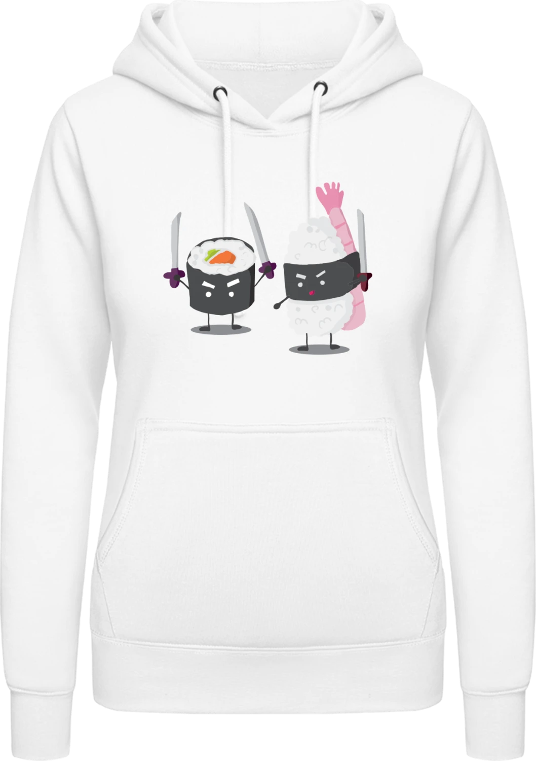 Sushi Ninjas - Arctic white AWDis ladies hoodie - Front