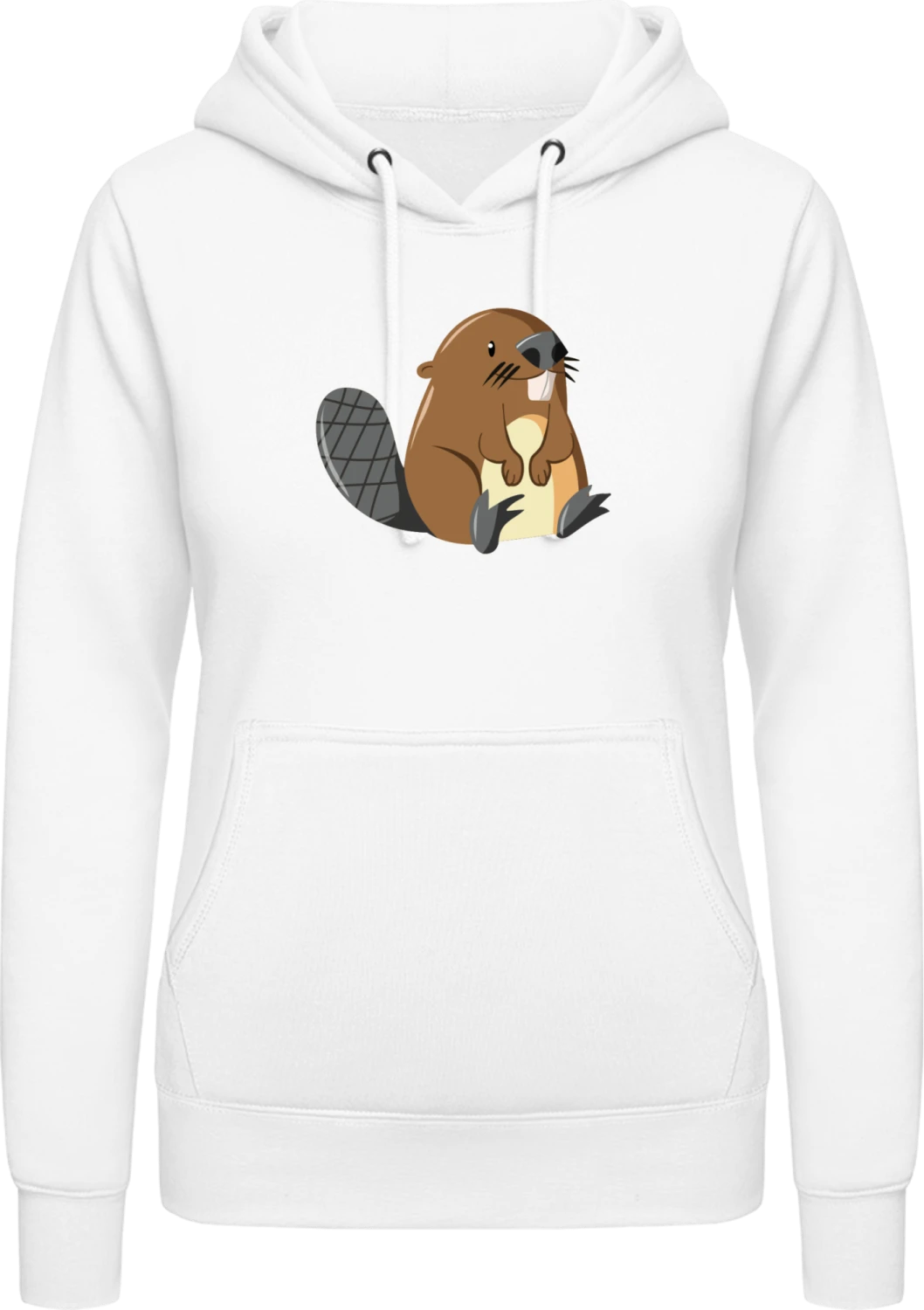 Little Beaver - Arctic white AWDis ladies hoodie - Front