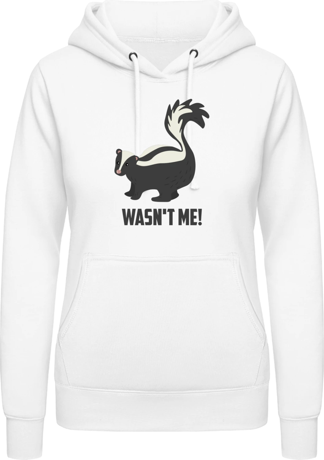 Wasn´t Me Skunk - Arctic white AWDis ladies hoodie - Front