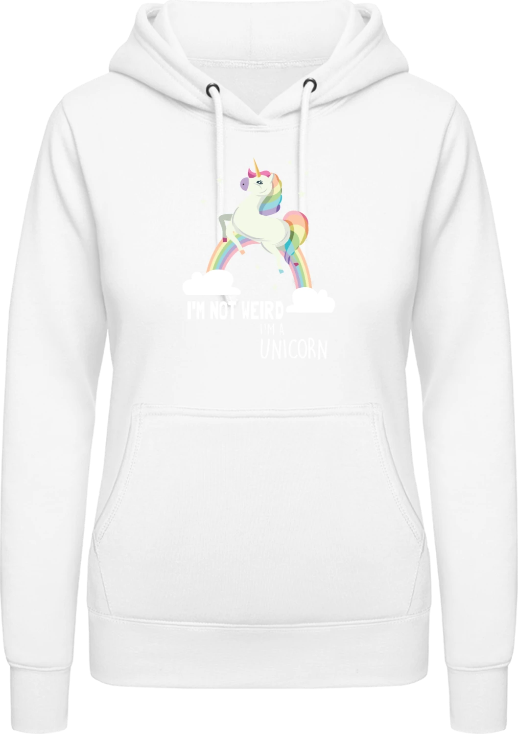 I'm Not Weird I'm A Unicorn - Arctic white AWDis ladies hoodie - Front