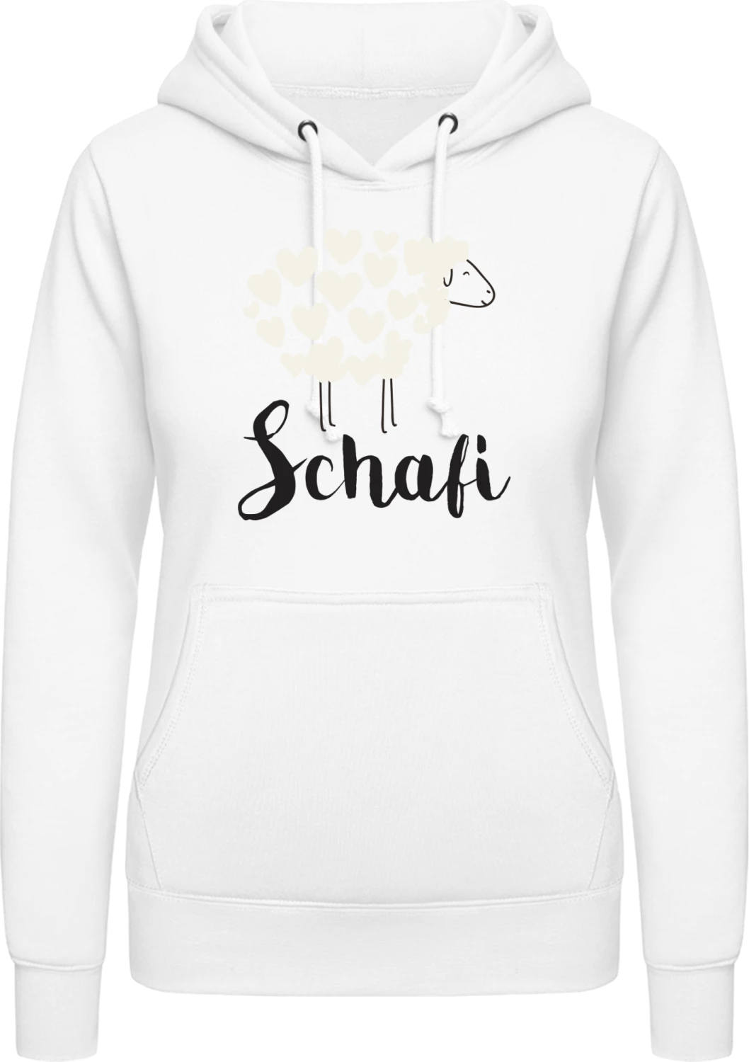 Schafi - Arctic white AWDis ladies hoodie - Front