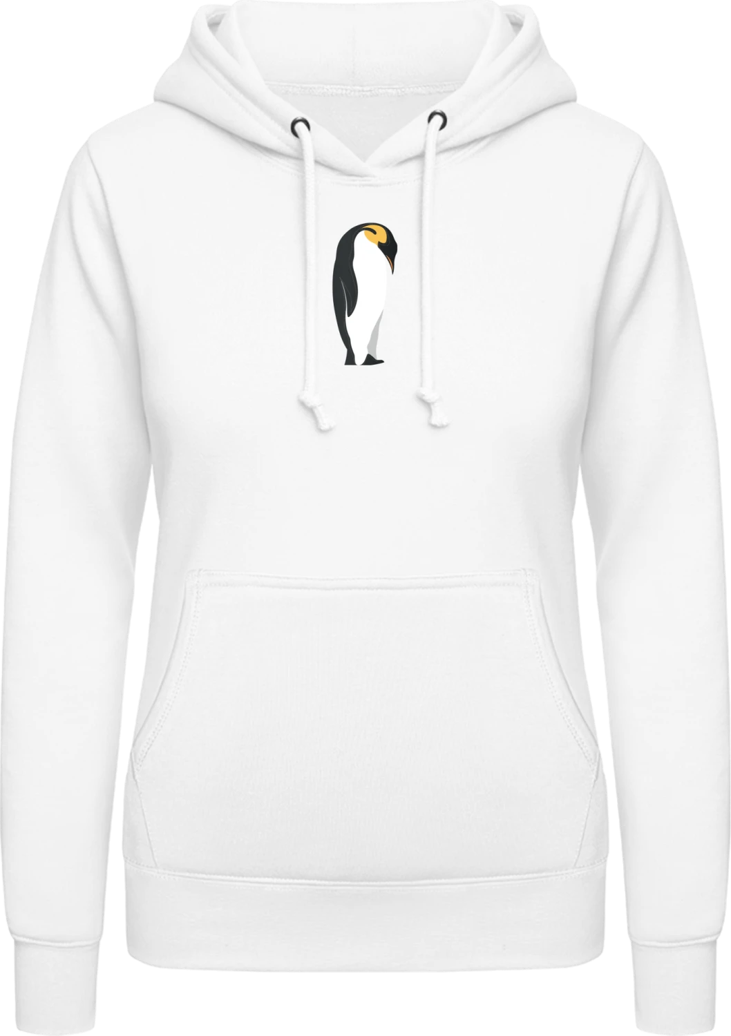 King Penguin - Arctic white AWDis ladies hoodie - Front