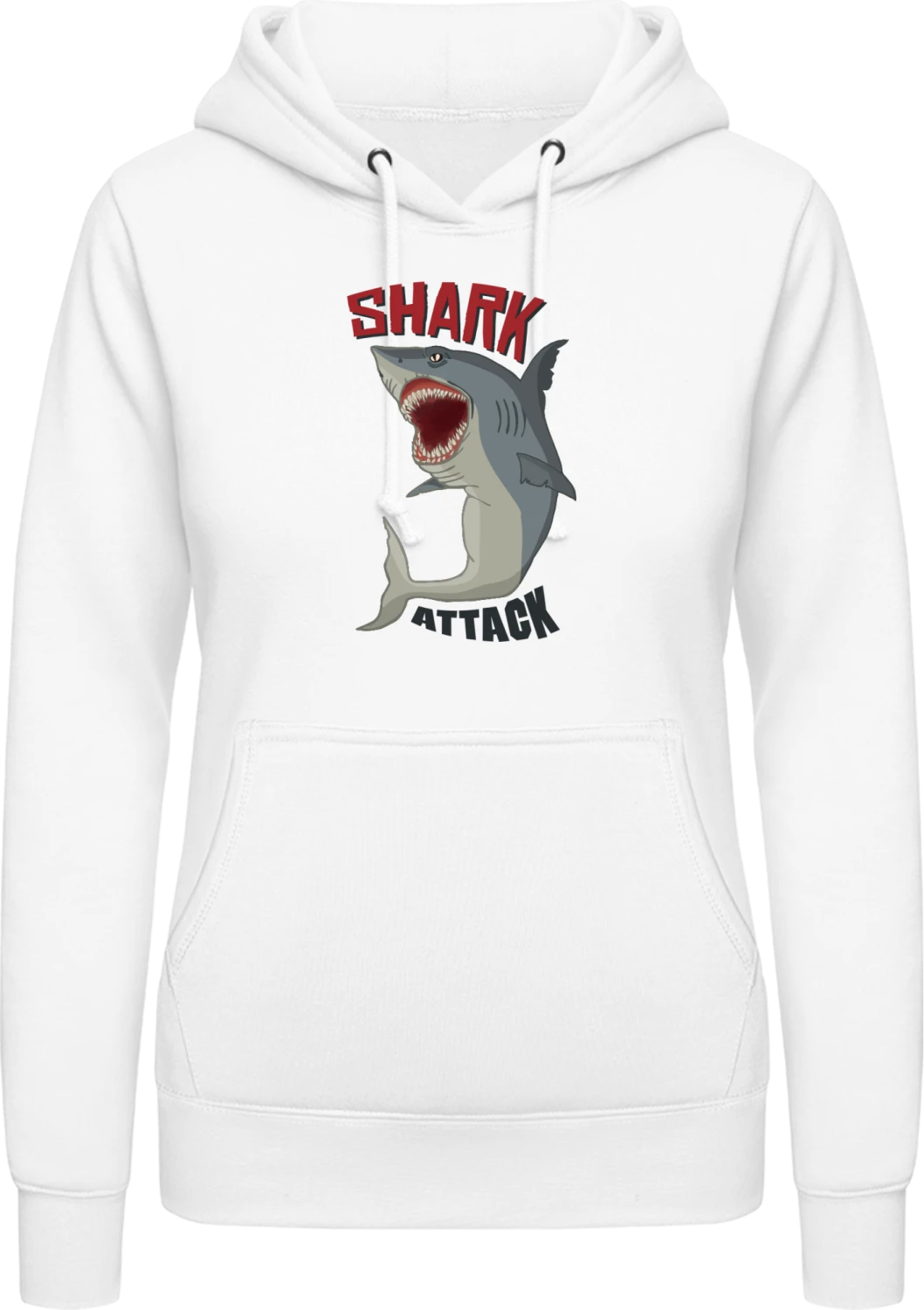 Shark Attack Scarry - Arctic white AWDis ladies hoodie - Front