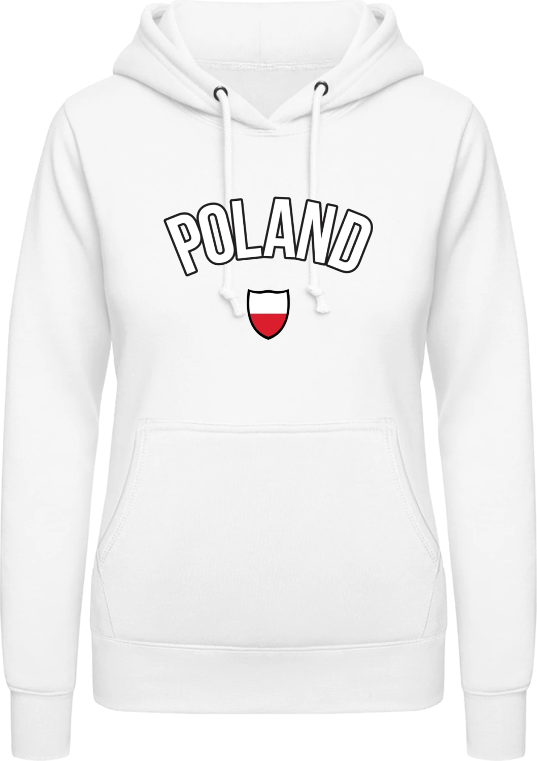 POLAND Football Fan - Arctic white AWDis ladies hoodie - Front