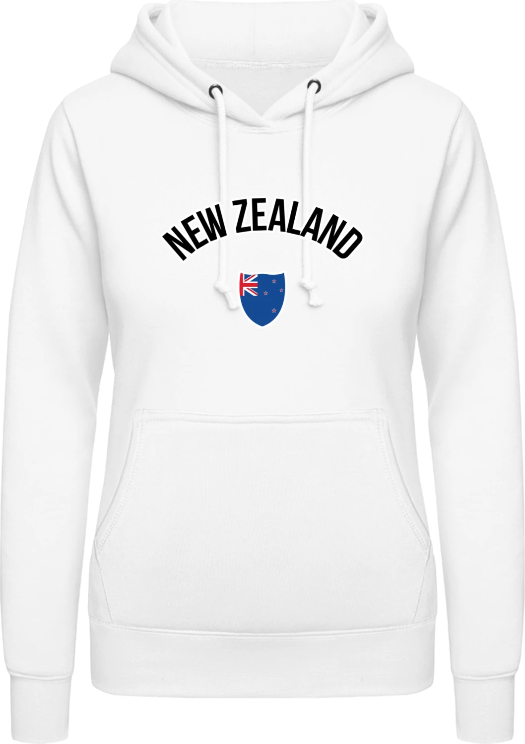 NEW ZEALAND Fan - Arctic white AWDis ladies hoodie - Front