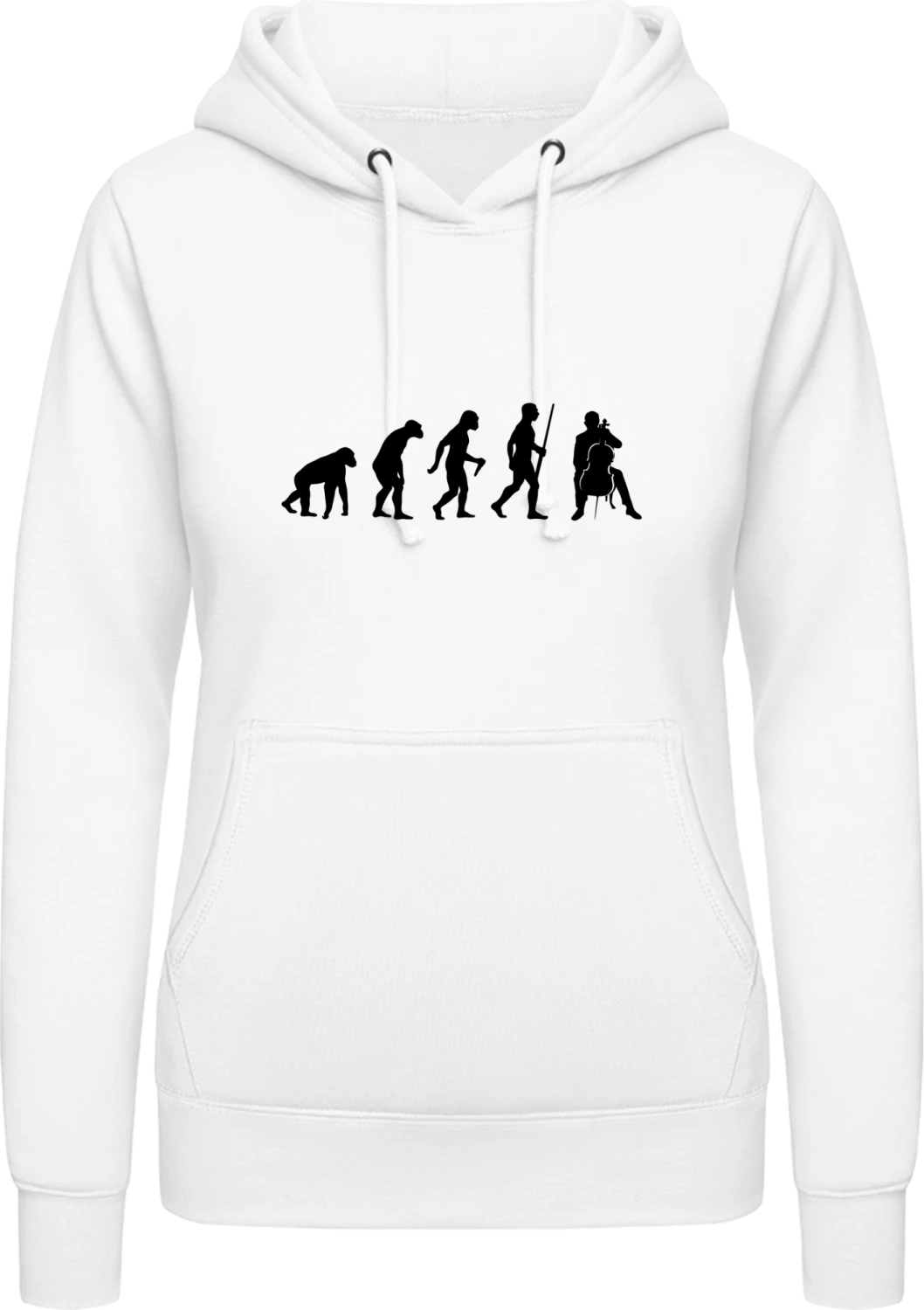 Cellist Evolution - Arctic white AWDis ladies hoodie - Front