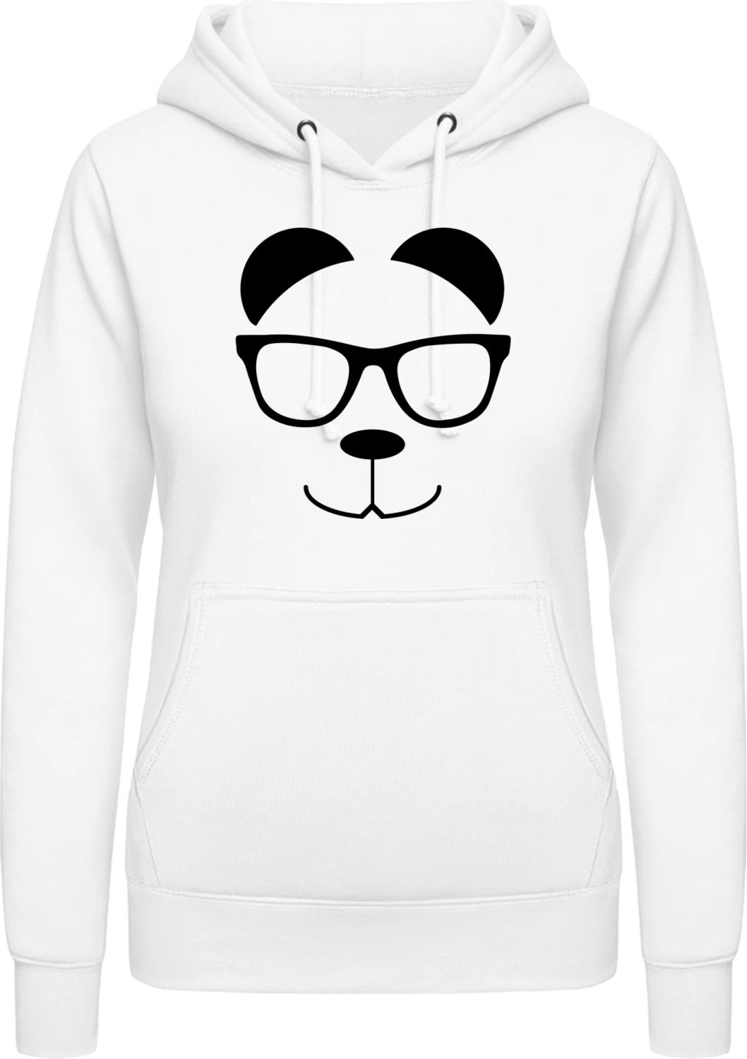 Panda Bear Nerd - Arctic white AWDis ladies hoodie - Front