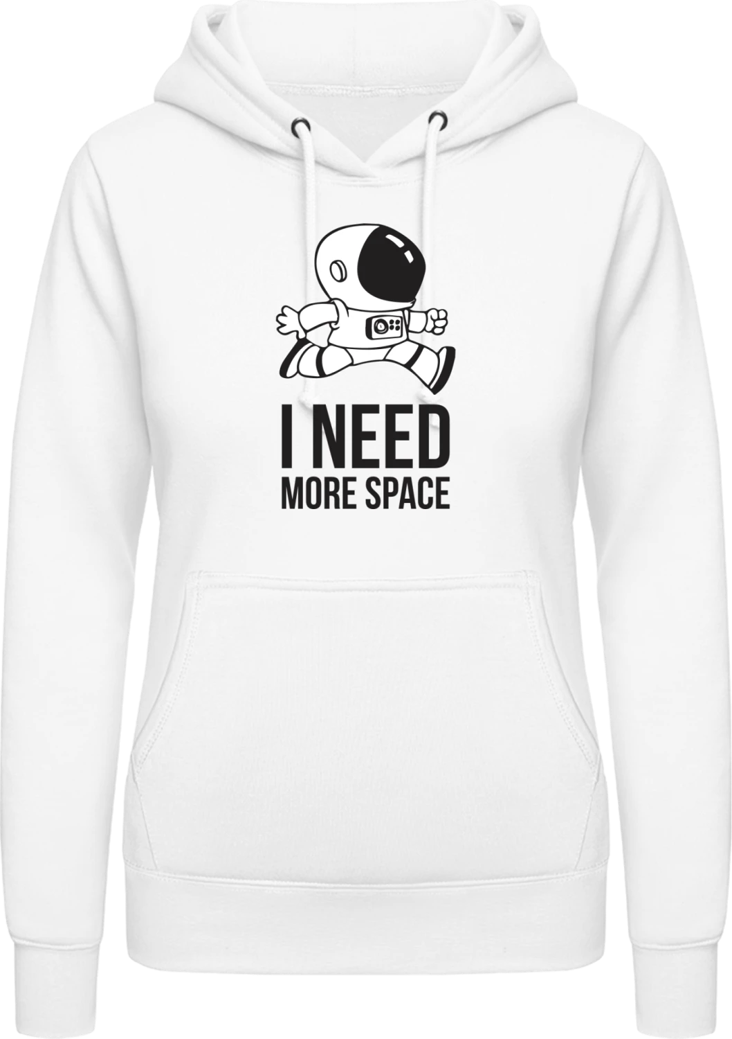 I Need More Space - Arctic white AWDis ladies hoodie - Front