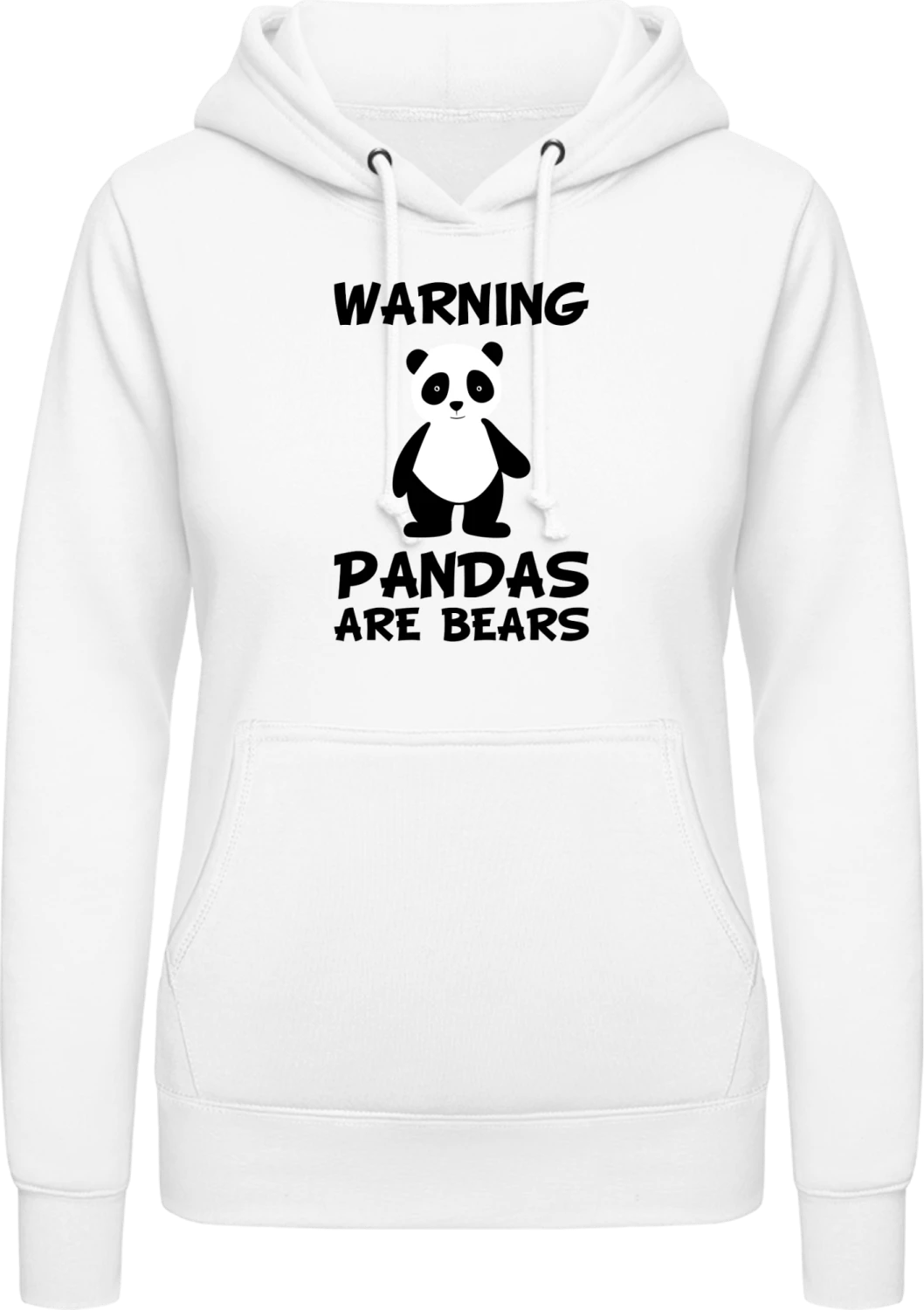 Panda - Arctic white AWDis ladies hoodie - Front