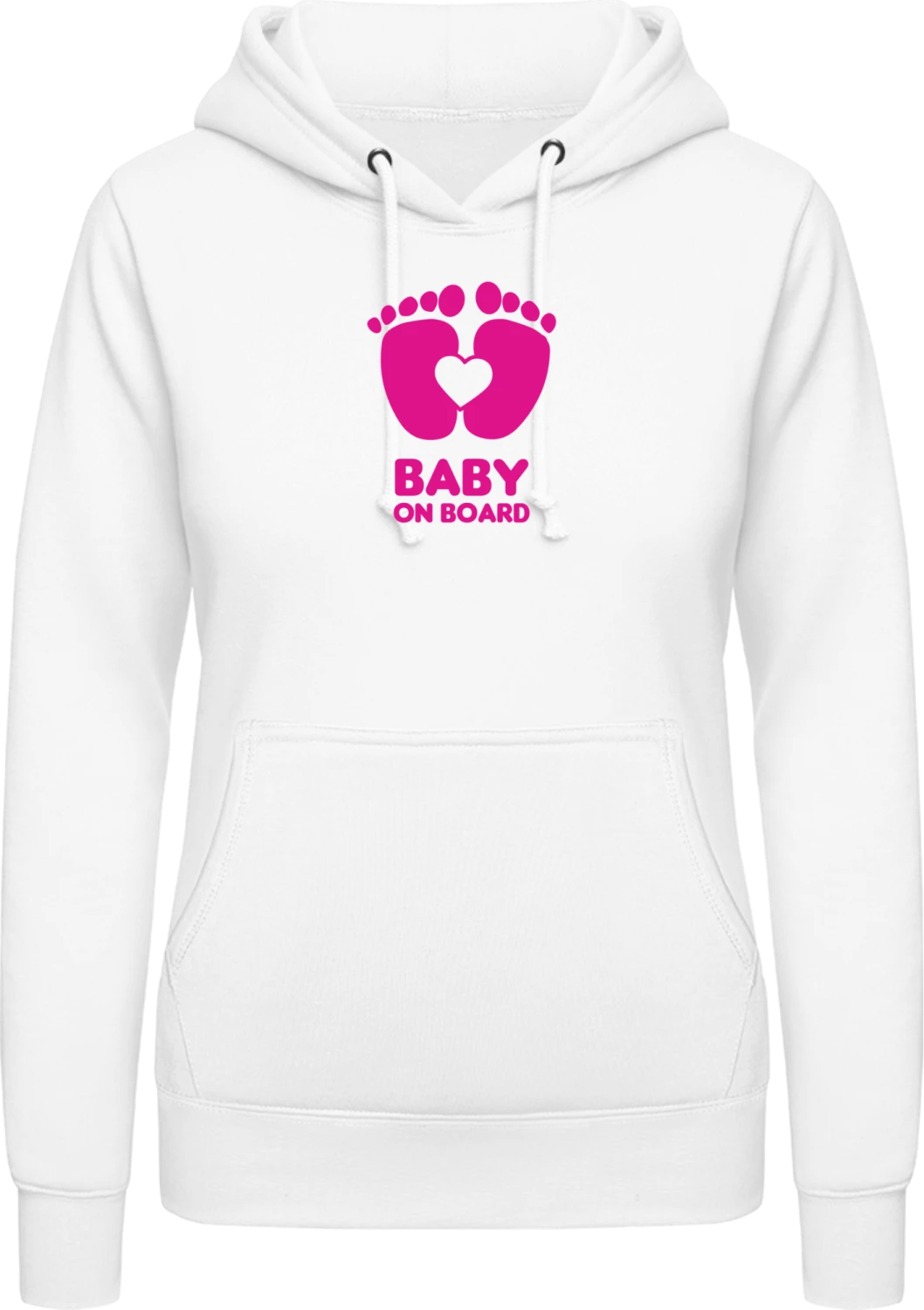 Baby Girl On Board Logo - Arctic white AWDis ladies hoodie - Front