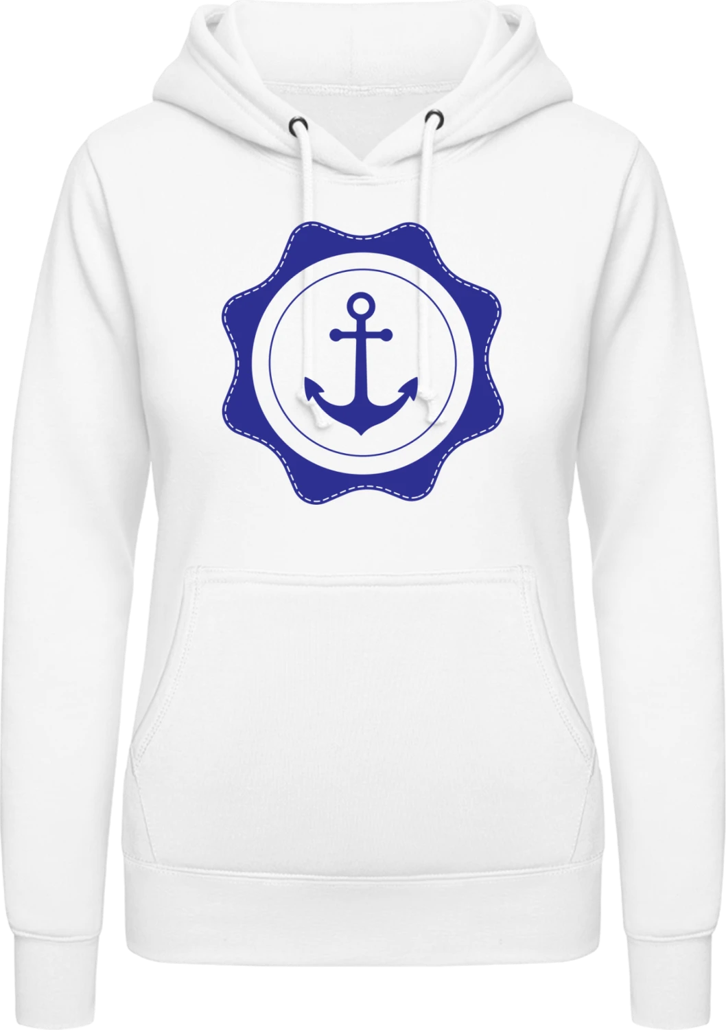 Anchor Logo - Arctic white AWDis ladies hoodie - Front