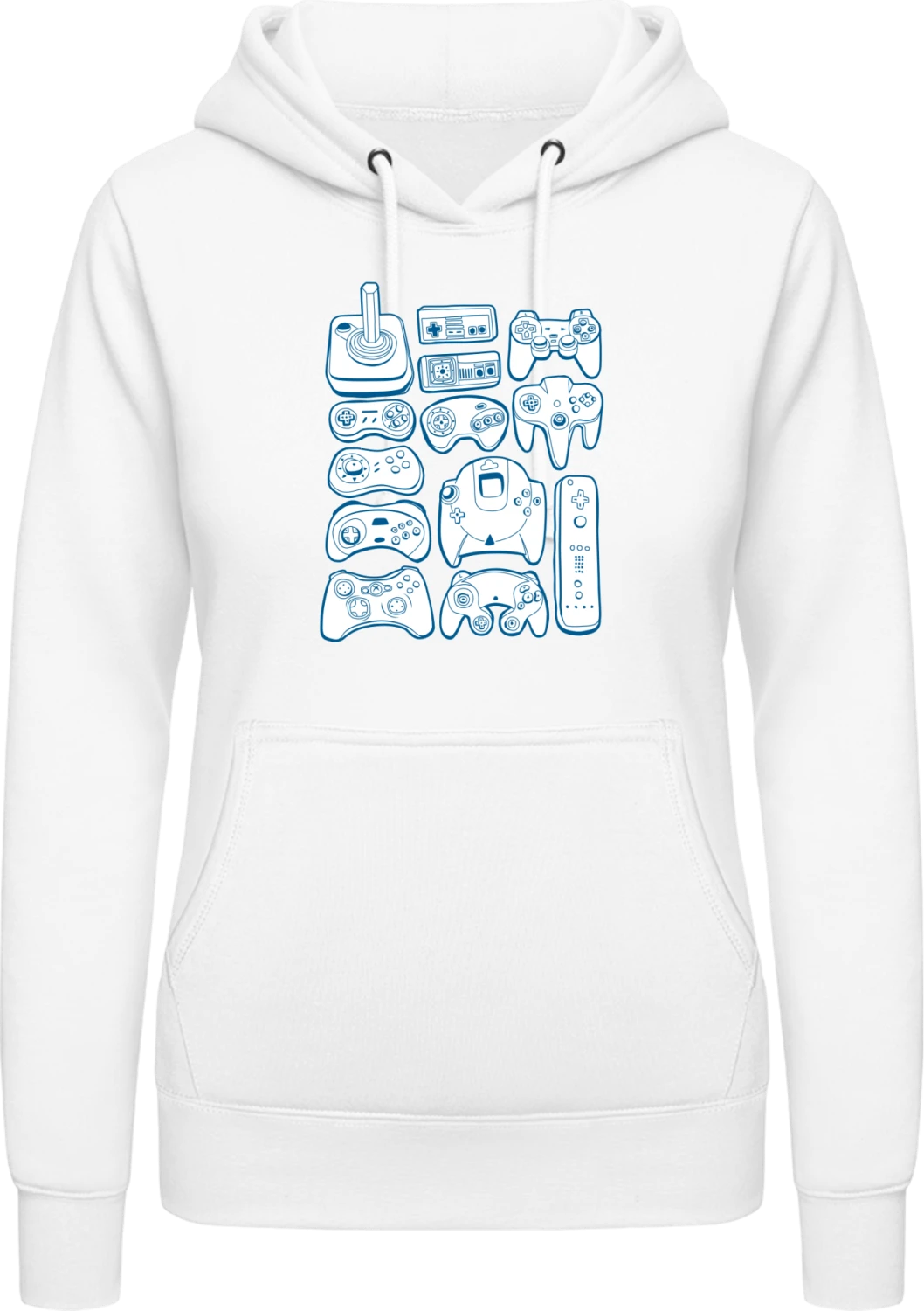 Video Game - Arctic white AWDis ladies hoodie - Front