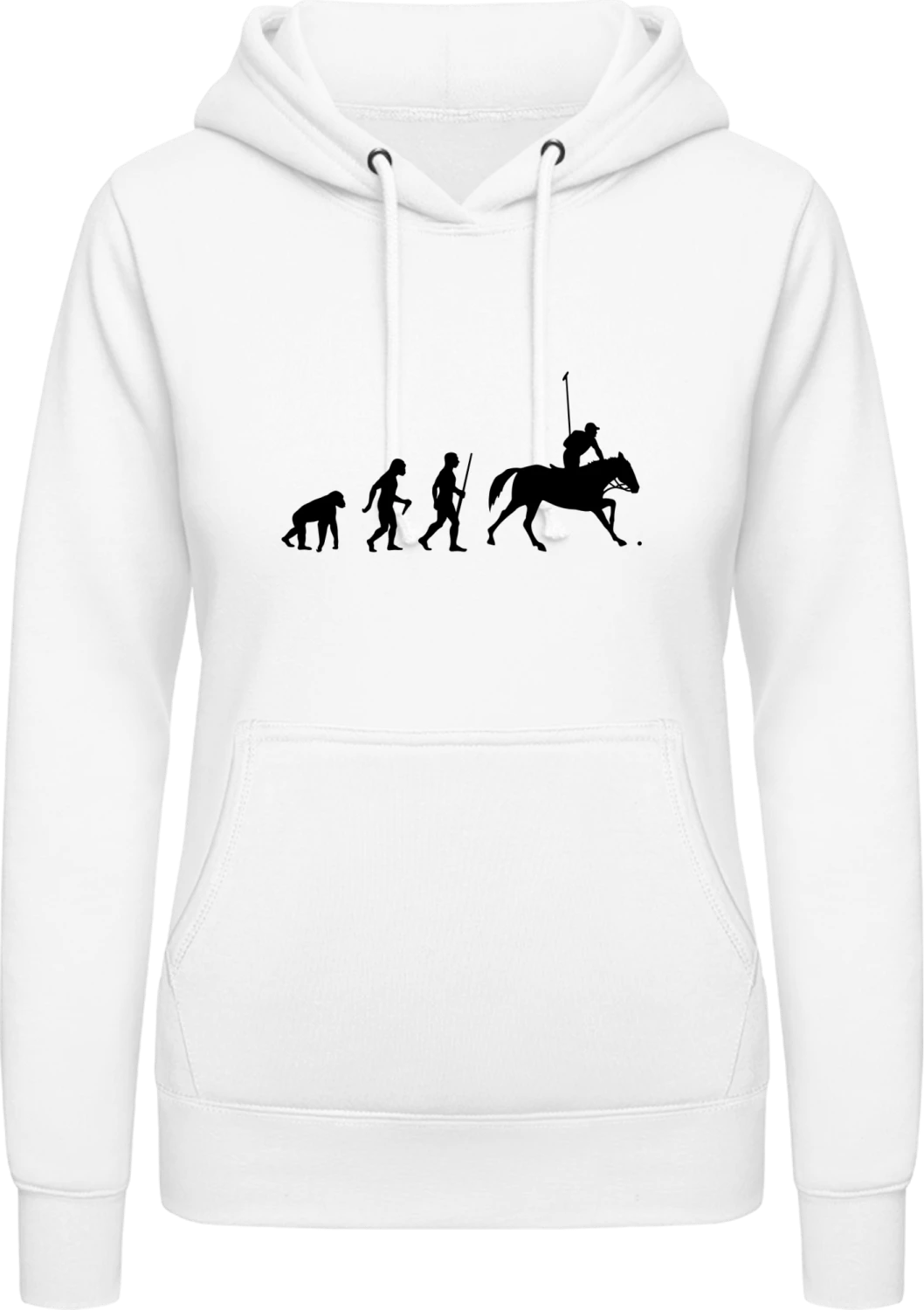 Polo Player Evolution - Arctic white AWDis ladies hoodie - Front