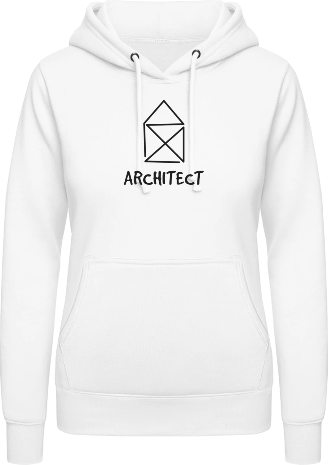 Architect Comic - Arctic white AWDis ladies hoodie - Front