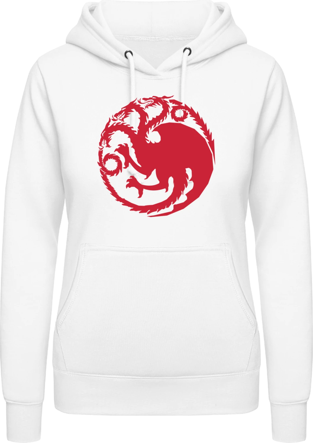 Targaryen - Arctic white AWDis ladies hoodie - Front