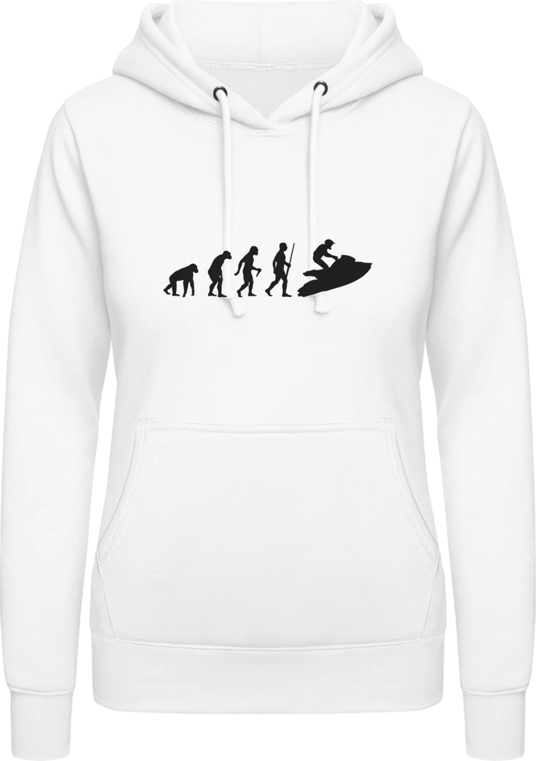 Jet Ski Evolution - Arctic white AWDis ladies hoodie - Front